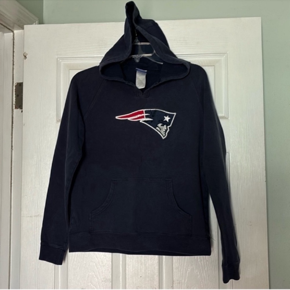 Reebok patriots  Blue Logo Hoodie Sweatshirt